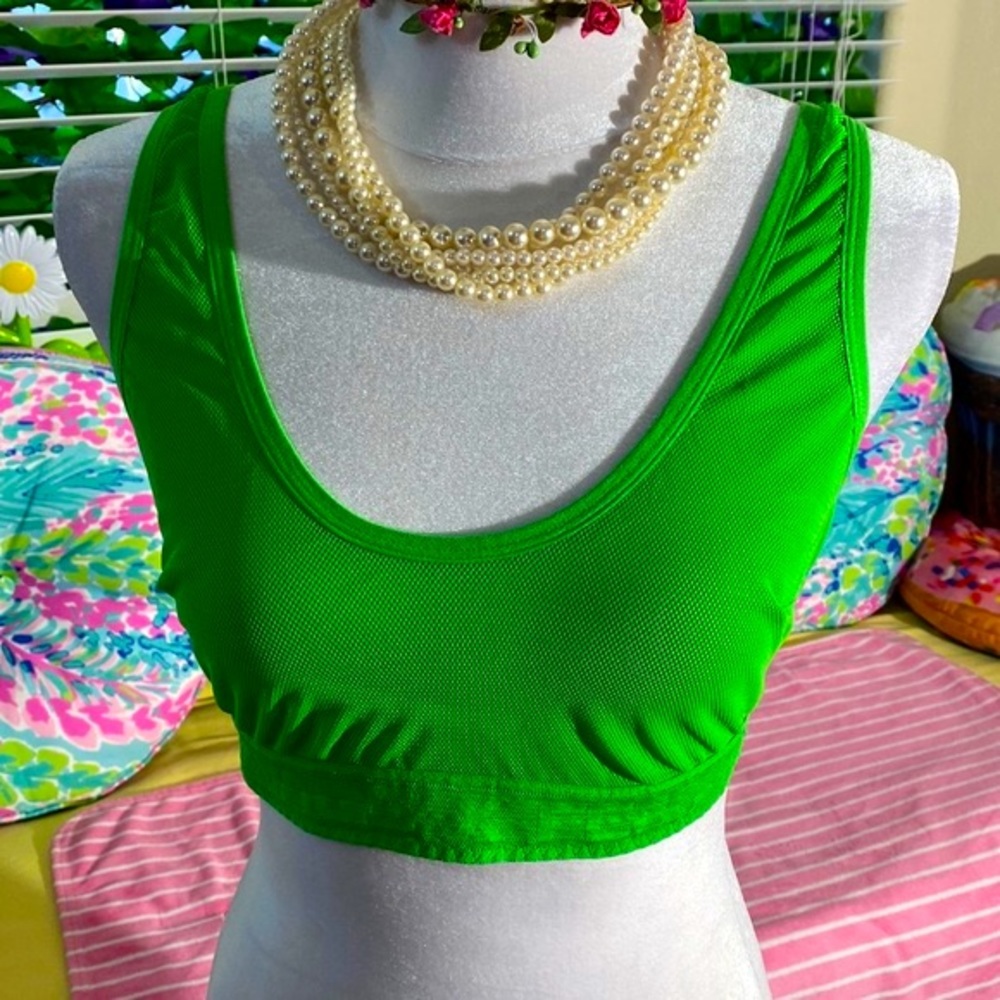 Savage X Fenty spring green mesh sports bra